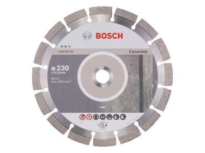 Алмазный круг 230х22,23 мм по бетону сегмент. Expert for Concrete BOSCH (сухая резка)